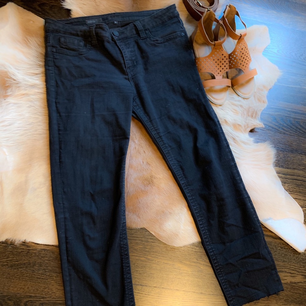 Kut from the Kloth mid-rise straight black jean